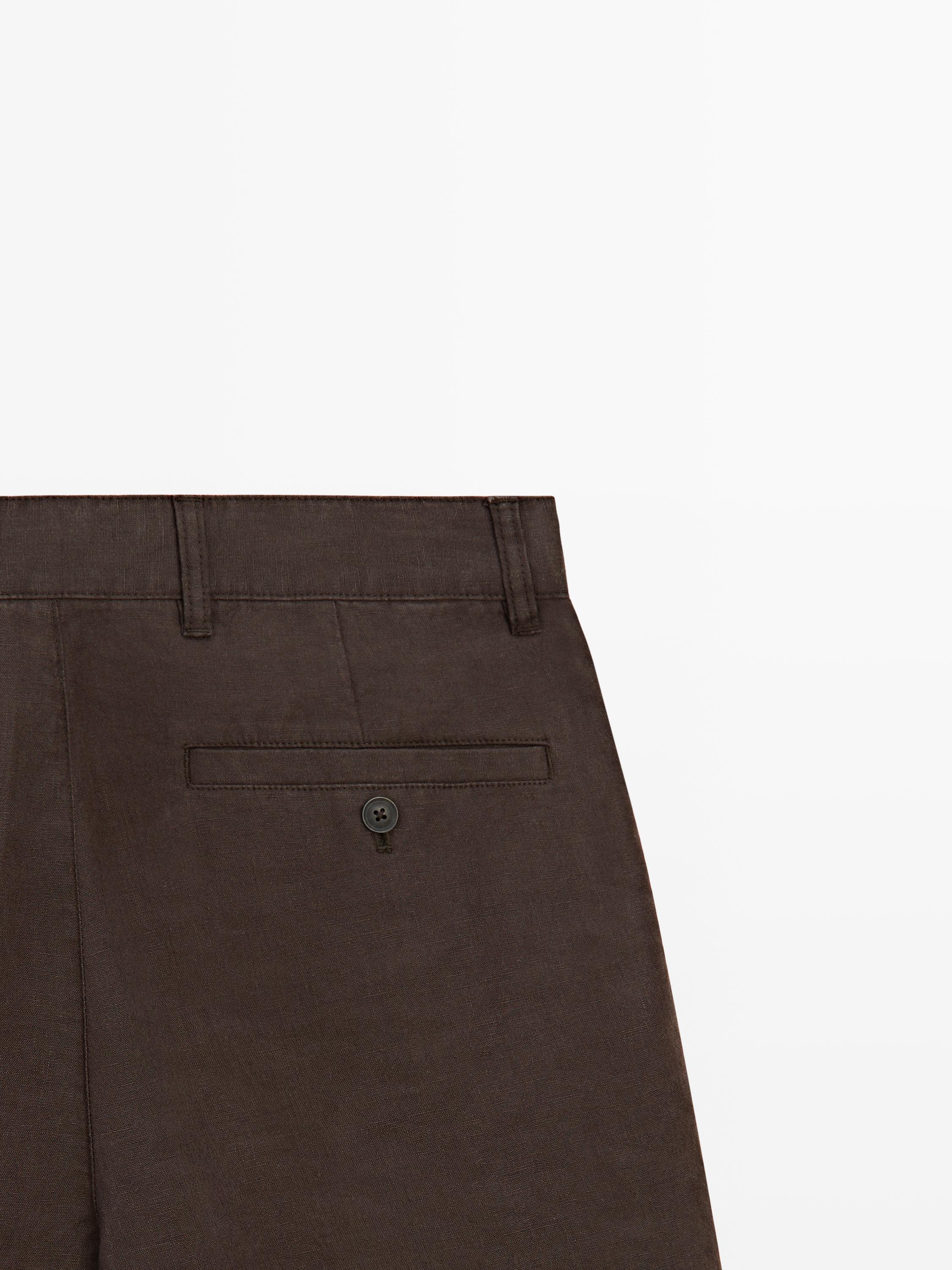 Bermuda longue en lin total look